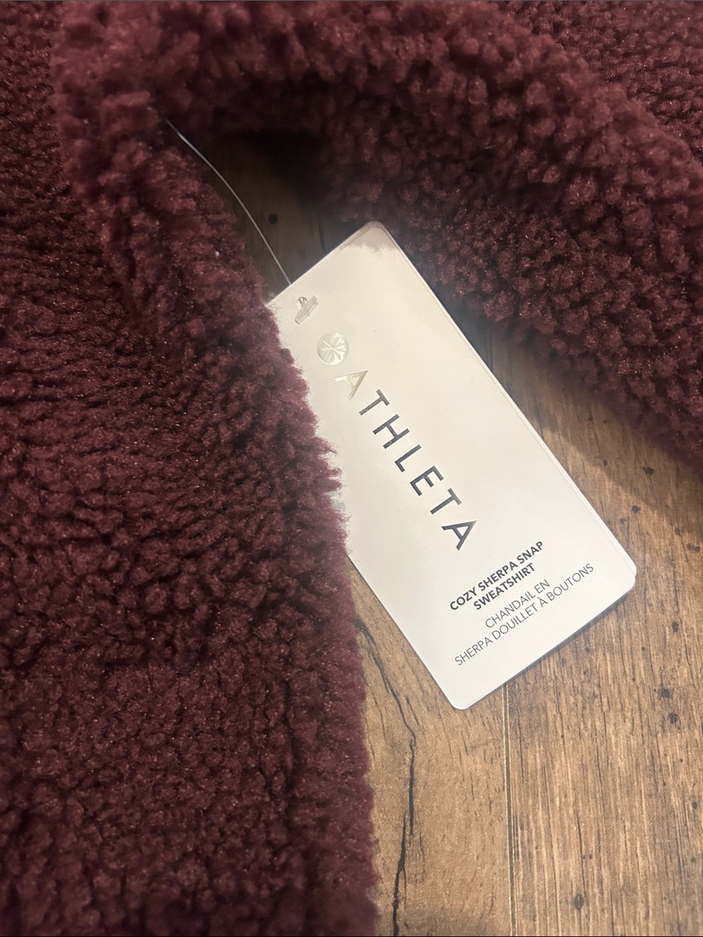Athleta Quilted-Trim Sherpa Pullover in Plum - Picture 3 of 3